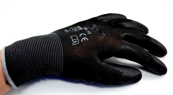 48 PAAR PU-Handschuh schwarz L/ 9