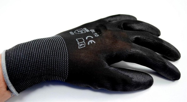 24 PAAR PU-Handschuhe schwarz